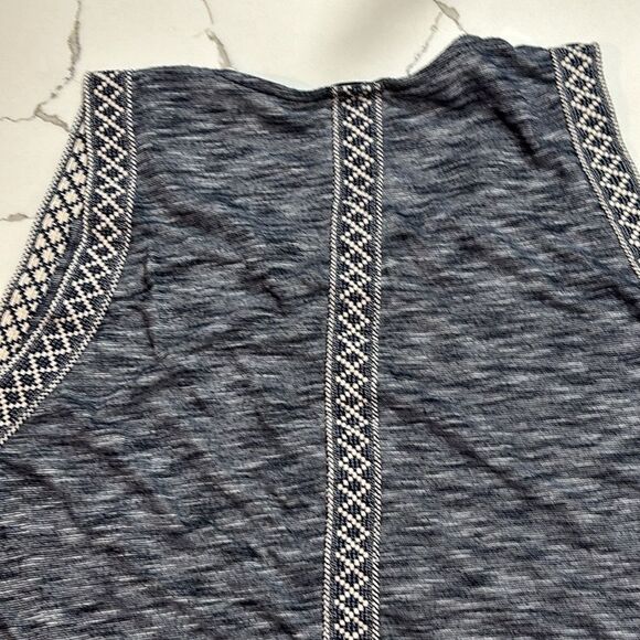 Anthropologie W5 | Women’s Boho Beaded Sleeveless Navy Tank Top Shirt - Picture 10 of 16